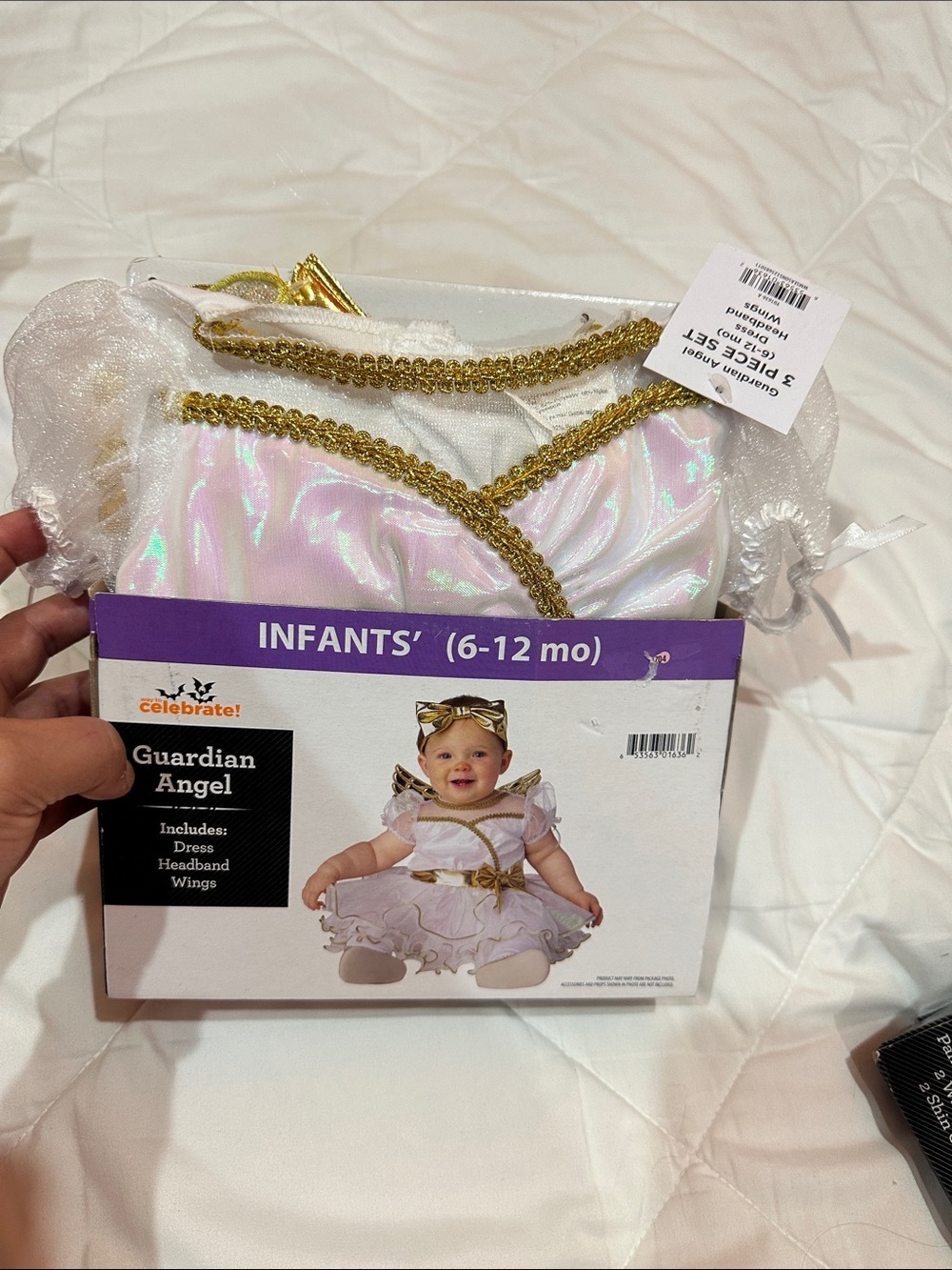 NEW Guardian Angel Infant Costume Dress - White & Gold (6-12 mo) - Picture 5 of 6